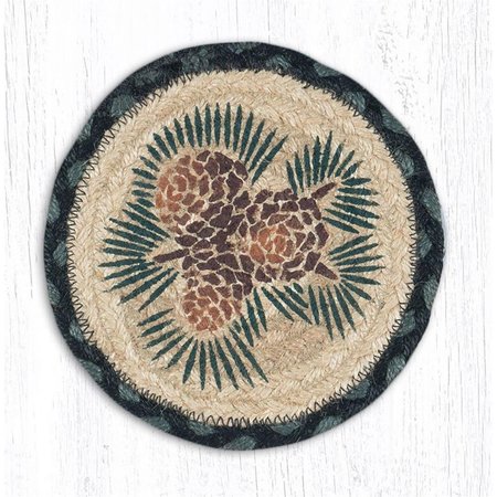 CAPITOL IMPORTING CO 7 in. Jute Round Pinecone Large Coaster 79-025A